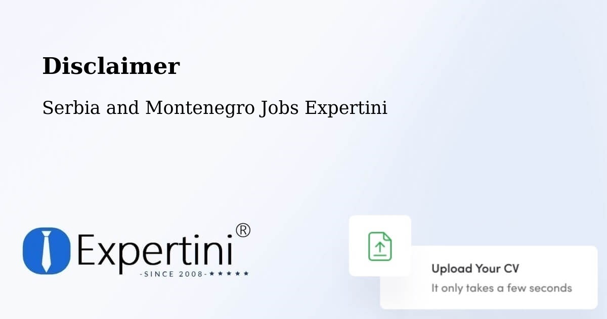 Disclaimer – Dryden - Serbia and Montenegro Jobs Expertini